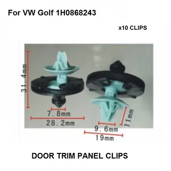 x10 Komada Za VW Golf 3 Vrata Traka za Pričvršćivanje Stezne Nositelji 1H0868243 - 1H0868243 B NOVI