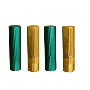 Prazan Potpuno Aluminijska Cijev za Sjajilo Za Usne 12,1 mm, Zlatno-Zelene boje U Okruglu Traku Kontejner Za Ruž Visokokvalitetna Plastična Pakiranja Boca od 15 kom