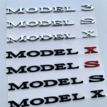 MODEL 3 Y X S X MODEL Slova Znak za Styling Automobila Tesla Izgradnje visokih performansi Logo Prtljažnika Naljepnica Krom Crno Crvena