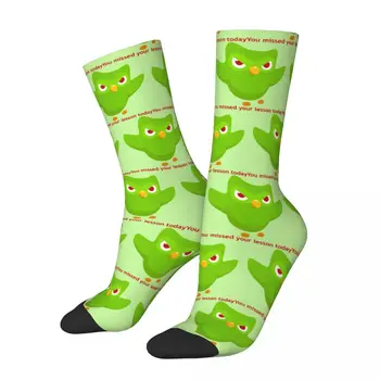 Božićni Pokloni Jesen Zima Harajuku Žene Muškarci Duolingo Sova Duet Posada Čarape Prozračna Čarape Za Skateboard Slatka