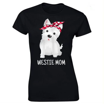 Westie Mama West Highland White Terijer Ljubitelje Pasa Poklon Majice Grafički Pamuk Ulica Majica Kratkih Rukava Ženska Odjeća