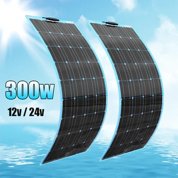 set solarnih panela zajedno 300 W 12 v, punjač fleksibilna solarna energija snaga otvoreni za auto RV morske kamper, 1000 W 110 220