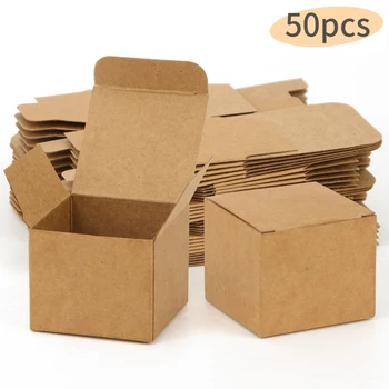 50pcs / Brown kraft paper box party poklon kutija kutija Kutija za ručni rad za Svadbene zurke Многоразмерный Custom Logo