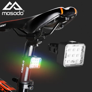 Mosodo Biciklistička dugo Svjetlo LED Biciklistička dugo Svjetlo 7 Načina rada RGB USB Punjiva Vodootporan Upozorenja Svjetlo-Bljeskalica Biciklističke Prometni MTB Svjetla