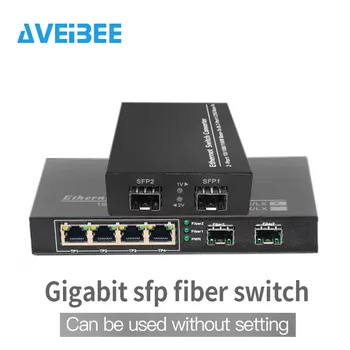 Gigabit mrežu optički prekidač SFP 1000 Mb/s, SFP Медиаконвертер 2 optičkih SFP porta i 4 RJ45 porta 2G2/4E Vlakana Ethernet preklopnik