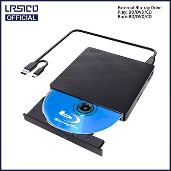 Vanjski Pogon Bluray 3D Blu-ray Snimač Čitač USB 3.0 i Type-C Blu-Ray Snimač Pisac Tanak BD CD DVD Optički Bluray Za Računala