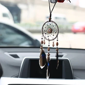 Mini Dream Catcher Car Pendant Detalj Interior Feather Mirror Hanging Decor Ornament perje za ručni rad u auto украшуние