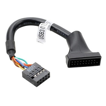 H052 USB 3.0 19-pinski Konektor matične ploče do 9-kontaktnom Гнездовому Kabel Adapter, Kompatibilan sa Материнскими daskama, USB 2.0, USB kabel