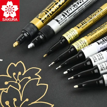 Japan SAKURA Pen-Dodirne Metalne Markeri, Neproziran Olovke s Uljanom Bojom 0.7/1.0/2.0 mm je Bijelo Zlato Srebro Bakar Boje DIY Potrošni Materijal