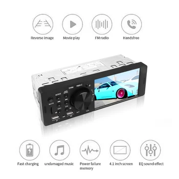 4,1 inčni Zaslon osjetljiv na dodir 1 Din Auto Radio Stereo Audio MP3 Player Auto Bluetooth stražnja Kamera Daljinski Upravljač USB FM Aux multimedio