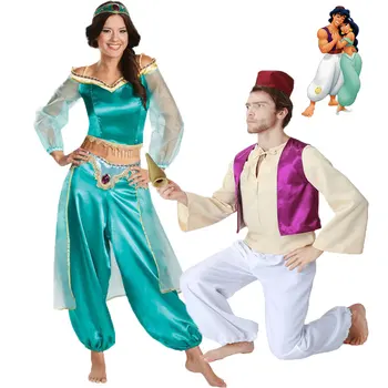 Umorden Priča Aladdin Lampa Aladdin Kostim Princeza Jasmine Kostimi za Odrasle Muškarce Žene Par Arapska Odijevanje
