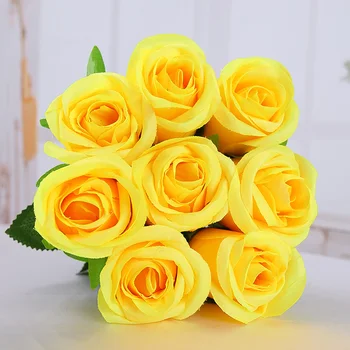 Žuta Pravi Dodirna Ruža Umjetna svila cvijeće Cvijeće Ukrasno Cvijeće Ukras za Dom ili Božićni domjenak Svadbena Dekoracija