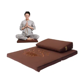Luksuzni komplet od 2 predmeta Zafu & Zabuton - Jastuci za joga/meditacija Trg 60/70/80 cm, japanski zračni jastuk za seks Zafu, Jastuk za meditaciju u obliku lotosa