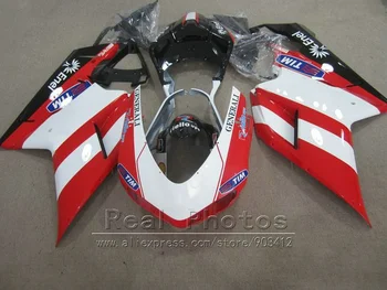 Moto kit обтекателей za Ducati 848 1098 1198 07-11 bijela crvena crna kit обтекателей 848 1198 2007-2011 HZ39