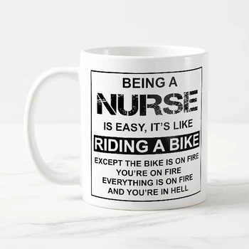 Smiješno, biti medicinska sestra je lako, to je kao vožnja biciklom, kava šolja, Tea šolja, Novo, dar na Prom za medicinske Sestre, asistent medicinske Sestre, Šala