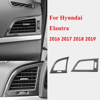 Maska Poklopca Kanala Središnje Nadzorne Ploče Od Ugljičnih Vlakana Od Nehrđajućeg Čelika Za Hyundai Elantra 2016 2017 2018 2019