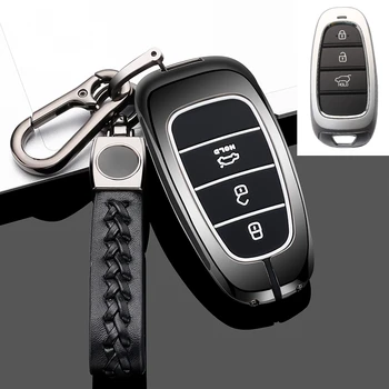 Torbica za ključeve od automobila iz legure, Torbica za Hyundai Solaris Sonata Hybrid NEXO NX4, Novi Grand Santa Fe Tucson 2020 2021, Pribor za styling automobila