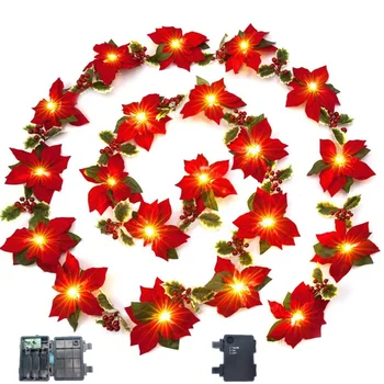 Thrisdar 10/20 LED Crveni Voćni Cvijet Nevjerojatan Vijence Otvoren Božićni Led Гирлянда Za Svadbene Zurke Svečani Dekor