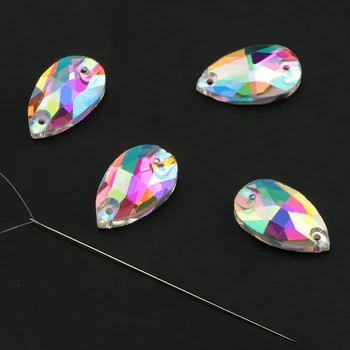 Šivati Rhinestones s Kandžama Staklene Kristalno Šivanje Kamenje Prozirne AB Za Ukrašavanje Svadbene Haljine, Za Torbe Za Odjeću