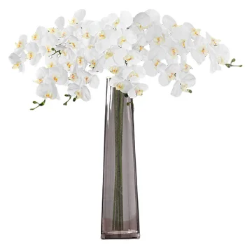 Umjetna Orhideja-Leptir Pravi Dodirna Bijela Orhideja 37 cm Visine 9 Velikih Boja Lažni Cvijet Phalaenopsis Kućni Svadbena Dekoracija