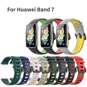 Silikon Remen za Huawei Band 7, dvo-boja Prozračna Zamijeniti Remen za sat, Narukvica za Huawei band7, Uzicom za Narukvice
