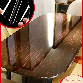 Namještaj prozirna zaštitna folija Mramorni drveni stol stolnjak običaj pravokutnik okrugli, ovalni oblik Poklopac površine PET Film