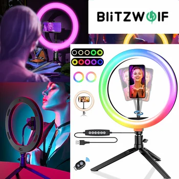 BlitzWolf BW-SL5 26 cm Led Prsten Desnog Svjetla sa Stalak Селфи Lampa Ringlight Ringlamp za Youtube Šminka Fotografskog Svjetlo