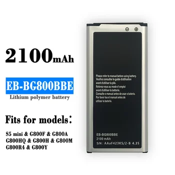 Originalni Samsung baterija za Samsung Galaxy S5 Mini G800 G800F G800H G800A G800Y G800R EB-BG800BBE EB-BG800CBE 2100 mah s NFC
