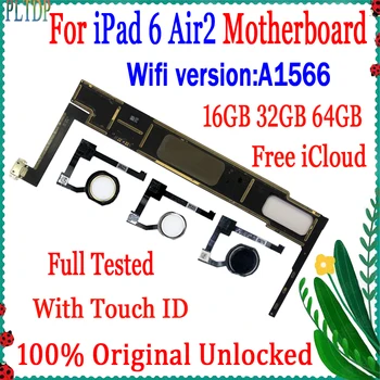 100% Muški A1566 Za iPad 6 Air 2 Matična ploča WiFi Verzija Originalna разблокированная Za iPad 6 Air2 Sa/Bez Touch ID Logička ploča 16 GB/