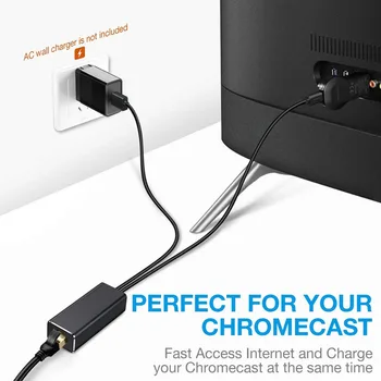1 kom. Za Chromecast TV Ethernet Adapter USB 2.0 na RJ45 10/100 Mbit/s Za povezivanje Fire TV Stick 4K s USB kabelom za napajanje