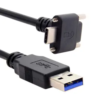 Kutna USB 3.1 Type-C s dvostrukim vijčanim učvršćenjem standardni kabel za prijenos podataka USB3.0 90 Stupnjeva od kamere RealSense R200 SR300 D415 D435