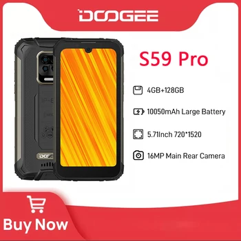 DOOGEE S59 Pro Solidne 10050 mah Super Baterija 2 W Glasan Zvučnik 4 GB + 128 GB Ugrađena Memorija IP68/IP69K Vodootporni Pametni telefon sa NFC