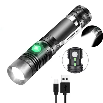 5000LM Prijenosni COB T6 Led Svjetiljka USB Punjiva Super Svijetle vanjski Kamp Taktička Lampa Vodootporan Fenjer Zoom18650