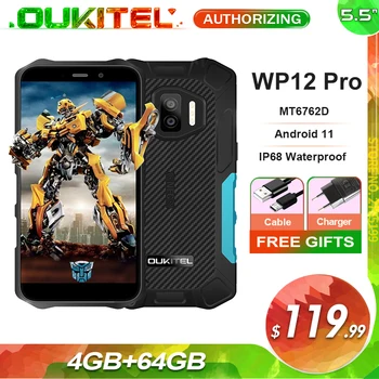 OUKITEL WP12 Pro 4 GB + 64 GB IP68 Vodootporan Smartphone Android 11 5,5 