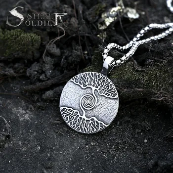čelik vojnika Skandinavski Amulet Privjesak Ogrlica Vikinzi Drvo Života šarm lanac