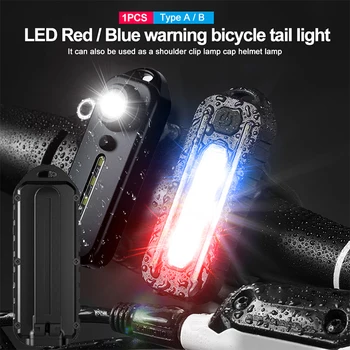 Led Upozorenje Rameni Policajac Fenjer Vodootporan Biciklistička dugo Svjetlo se sa Stegom za USB Punjenje Crvena Plava Mini Svjetiljka Radna Lampa Sigurnost