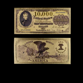 10000 Dolara Zlatna Folija Šarene Dvostruki Dizajn Amerika Novčanica Zlatna Folija Prekriven Novčanica /papirni Novac Colletion Lažni Dolari