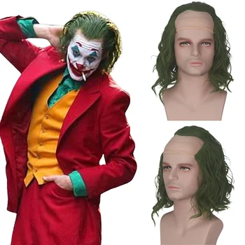 Joker Toplinu Sintetički Film Arthur Fleck Kratka Kovrčava Zelene Kosa Cosplay Halloween Kostime Perika