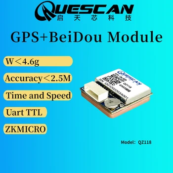 BeiDou GPS modul TTL-UART Arduino stm32 GNSS modul Antena GMOUSE, samo 4,6 g, 18*18*6 mm, AT6558R, NMEA0183, 3,3-5,0 U,