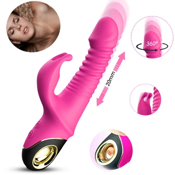 Snažan Zec Push Vibrator Automatski Teleskopski G-Spot Stimulator Klitorisa Ženska Masturbacija I Seks-Igračke Za Odrasle Žene