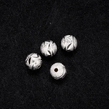 50 kom Mesing srebro sjajne okrugle perle urezana razuporne Perle Zaključke DIY izrada Nakit Ogrlica Narukvica Pribor