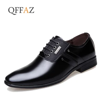 QFFAZ/Velike veličine 38-47, gospodo vjenčanje modeliranje cipele, crne smeđe cipele-Oxfords, službeni uredski poslovni muške cipele u britanskom stilu čipka-up