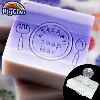 Kuhinjska sapun ručne izrade pečat transparentno Diy prirodni pleksiglas za proizvodnju sapuna ispis tanjura i posuda za glavu iz tar. nož i vilica