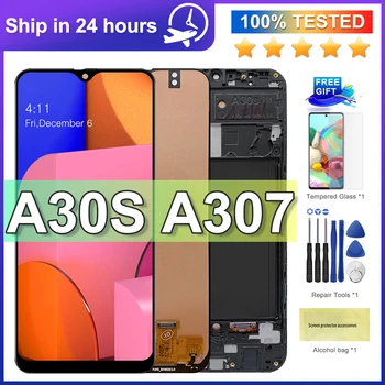 100% Test Za Samsung Galaxy A30s A307F A307 A307FN LCD zaslon osjetljiv na dodir Digitalizator Skupština Zamjena Za Samsung LCD A30S