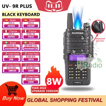 Baofeng UV-9R Plus Prijenosni prijenosni radio 8 W Vodootporan IP67 Dvosmjerni Radio dual-band 136-174/400-520 Mhz Amatera 10 KM UV-9RPro CE Dokaz