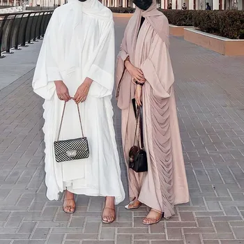 Bajram Ramazan Musliman Абайи Za Žene Islamskog Kaftan Dubai Malezija Open Kimono Šifon Плиссированный Casual Maxi Haljinu Arapski Bliski Istok