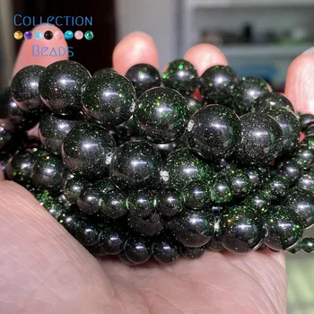 Prirodni Zeleni Pijesak Kamen Odstojnik Slobodan Okrugle Perle Za Izradu Nakita 4-12 MM DIY Perle, Narukvice Pribor 15 
