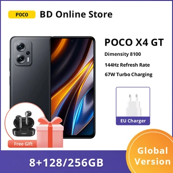Globalna verzija POCO X4 GT 5G Smartphone 128 GB i 256 GB Svjetlinu 8100 144 Hz Dinamički Prekidač za Prikaz 67 W Punjenje 64 Mp Trostruka Skladište