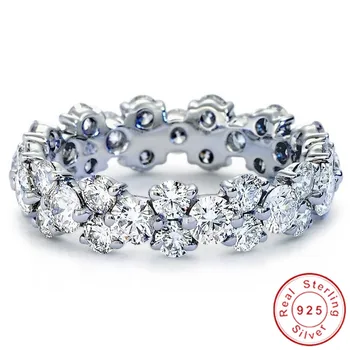 Vječnost Kompletna Laboratorijska dijamantni Prsten Nakit od 925 sterling srebra Angažman Zaručnički Prsten Prsten za Žene Vjenčanje Izjava Večernje Poklon