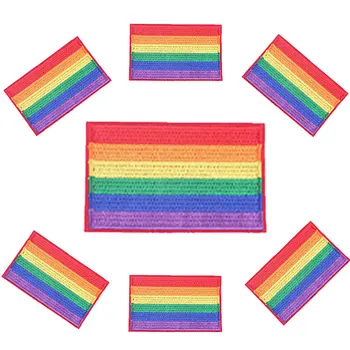 10 kom. Rainbow Zastava LGBT Ljubav Vezeni Нашивки Za Odjeću DIY Нашивки Željeza Na Gay Pride Naljepnica za Šivanje Aplikacija Ikone